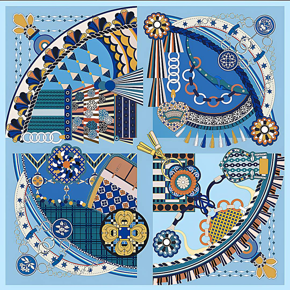 Платок двойной печати 88x88 см AV-HA34301