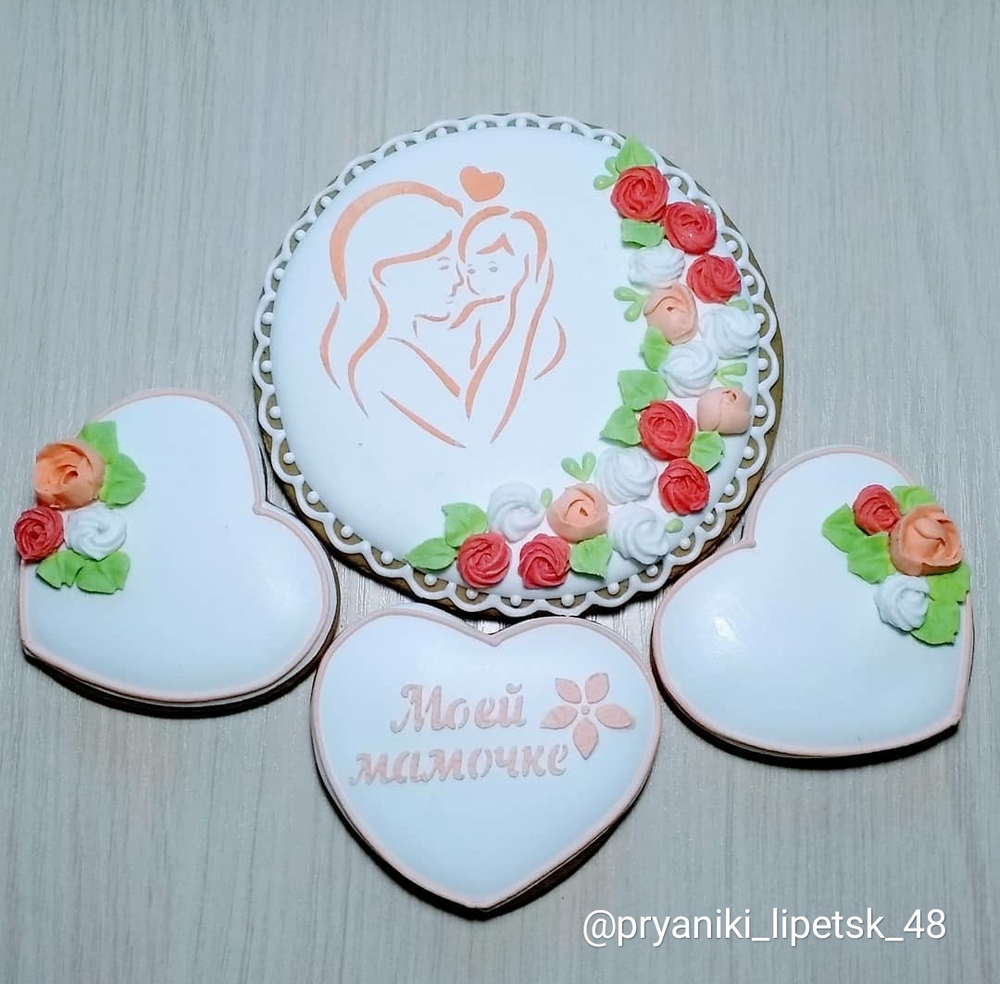 Трафарет мама с ребенком №1