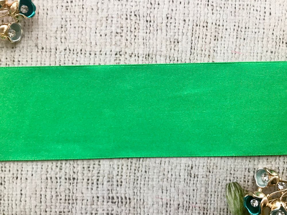Лента атласная, ш. 5 см, травяной