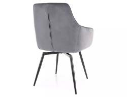 Стул SIGNAL MARLO Velvet Bluvel 14 серый/черный, поворотный