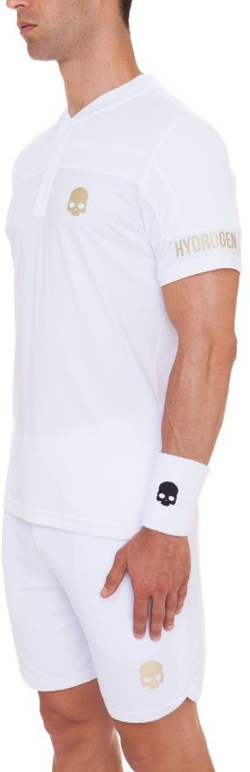 Мужское поло теннисное Hydrogen Tech Serafino - white/gold