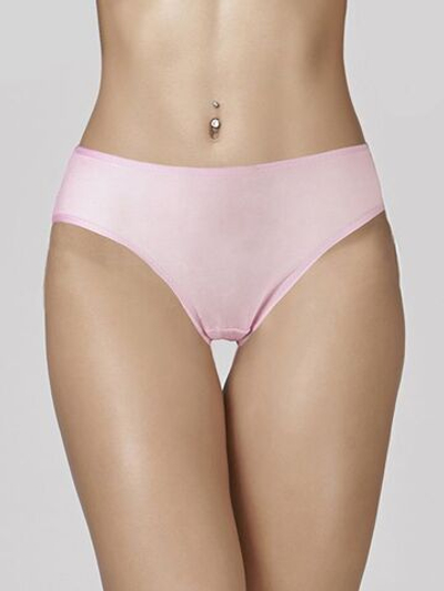 Хлопковые трусики-слипы со средней линией талии (Размер: L) (Цвет: желтый)