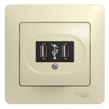 Розетка USB 1-м СП Glossa механизм беж. SchE GSL000232