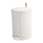 Ведро Sтилъ 7л с педалью белый моно 215х298 мм