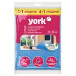 Салфетки ВИСКОЗА-ХЛОПОК 35х50 см, СУПЕРВПИТЫВАЕМОСТЬ, КОМПЛЕКТ 5 шт., 85 г/м2, Premium, YORK, 20310