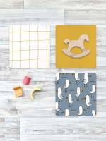 Сет из 3х пелёнок Mjölk Чайки/Mustard/Клетка