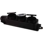 Розетка переносная 3-местная c/з STEKKER, RST16-23-44, штепсельная 250В, 16А, IP44, черный 32739