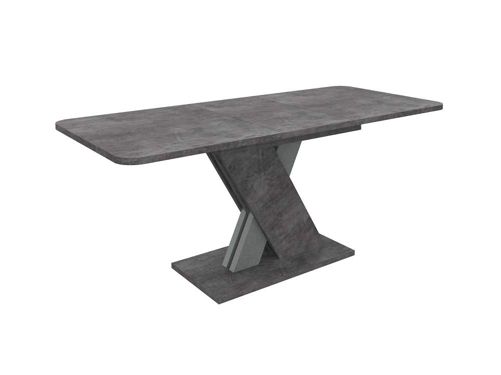 Раздвижной кухонный стол Флоренция 136 80 75 см обеденный стол прямоугольный, современный дизайн, цвет Цемент/Титан