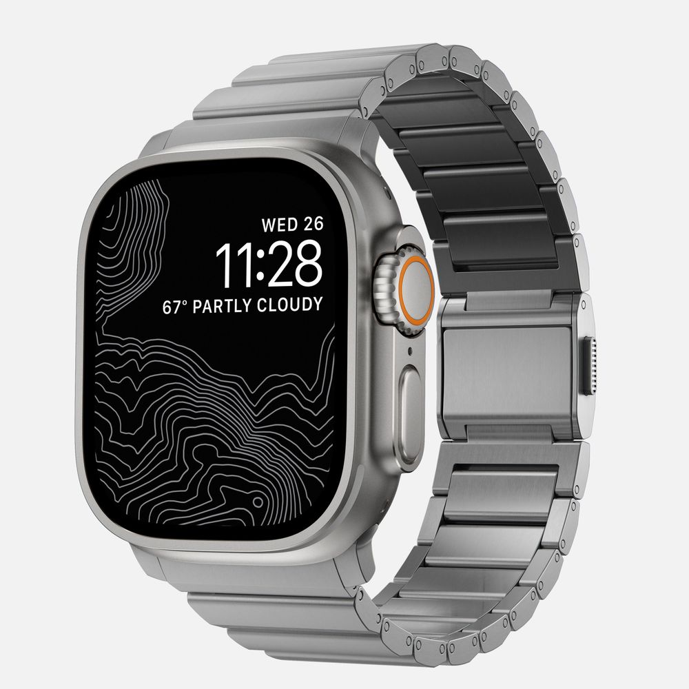 Ремешок Nomad Titanium Band, silver - Apple Watch Ultra (49mm) 8/7 (45mm)/6/SE/5/4 (44mm)/3/2/1 (42mm)