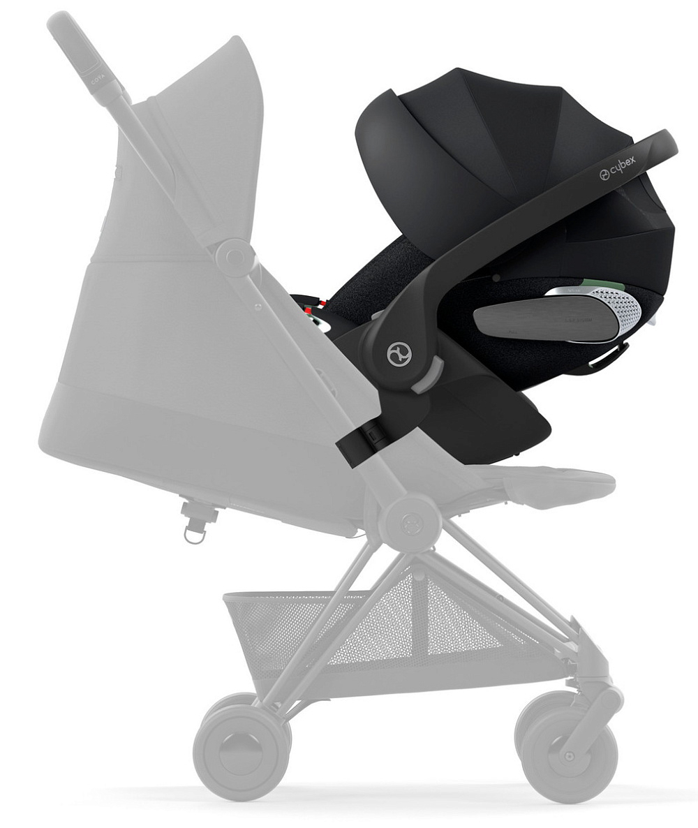 Коляска Cybex Coya Matt Black Frame Cloud T i-Size Sepia Black Plus Leaf Green с дождевиком и бампером