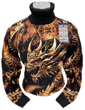 Pulltonic из шерсти и кашемира "Дракон 2" Размеры (48-52)