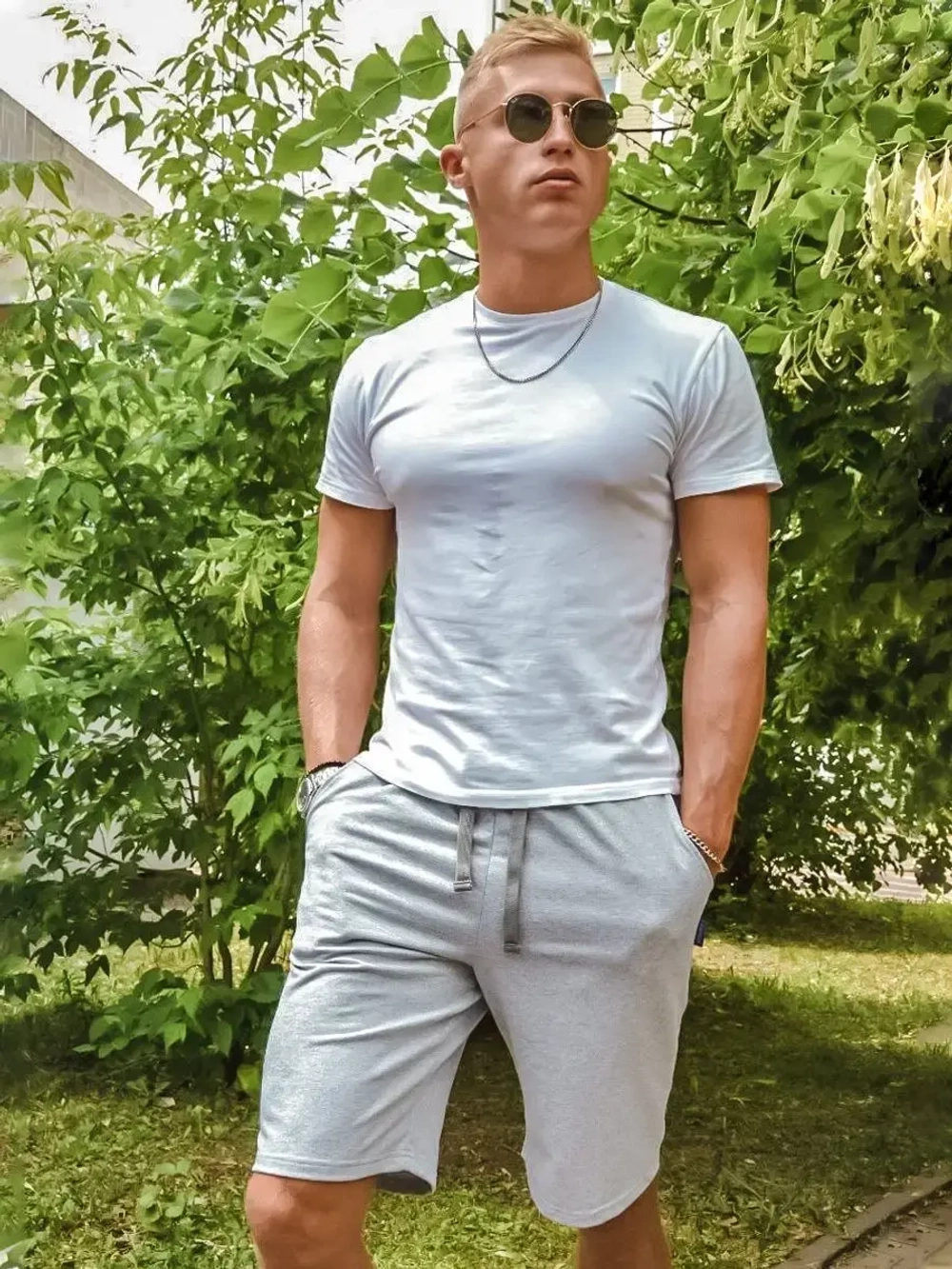 Шорты летние спортивные трикотажные пляжные длинные