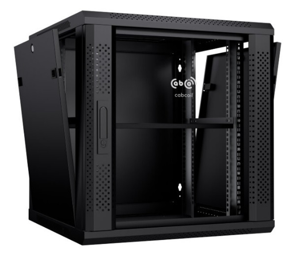 Шкаф настенный 19", 15U Cabcoil CC-WL-15.6.6-G-BK