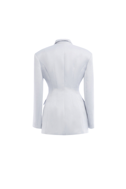 12-01-25 SS Платье-пиджак с декоративными пуговицами голубой