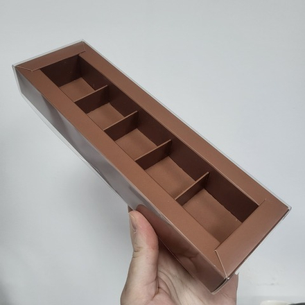 Коробка на 5 конфет Мокко Премиум 23,5*7*3 см