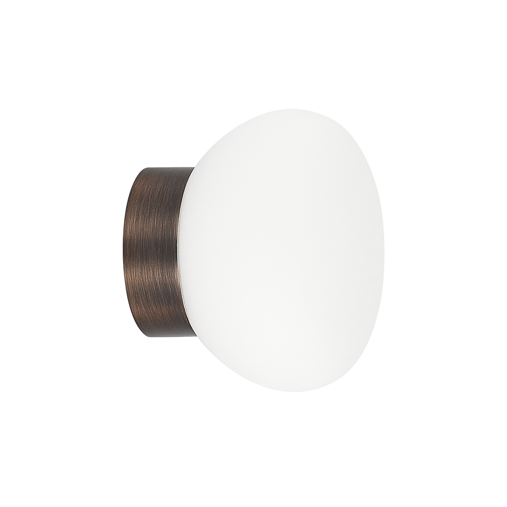 Светильник накладной MUNICH под лампу G9,  опаловое стекло,  основание цвета темная бронза,  D140xH115мм,  IP54