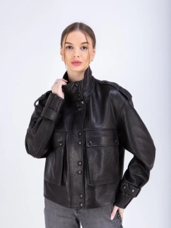 Куртка женская кожаная оверсайз