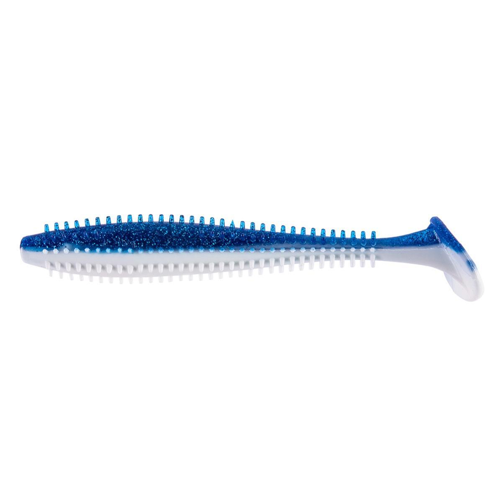 Виброхвост Shaggy 3,35"/8,5 см Blue Sparkles & White 5шт. (HS-16-026) Helios