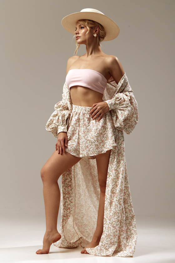 Костюм с накидкой и шортами из муслина