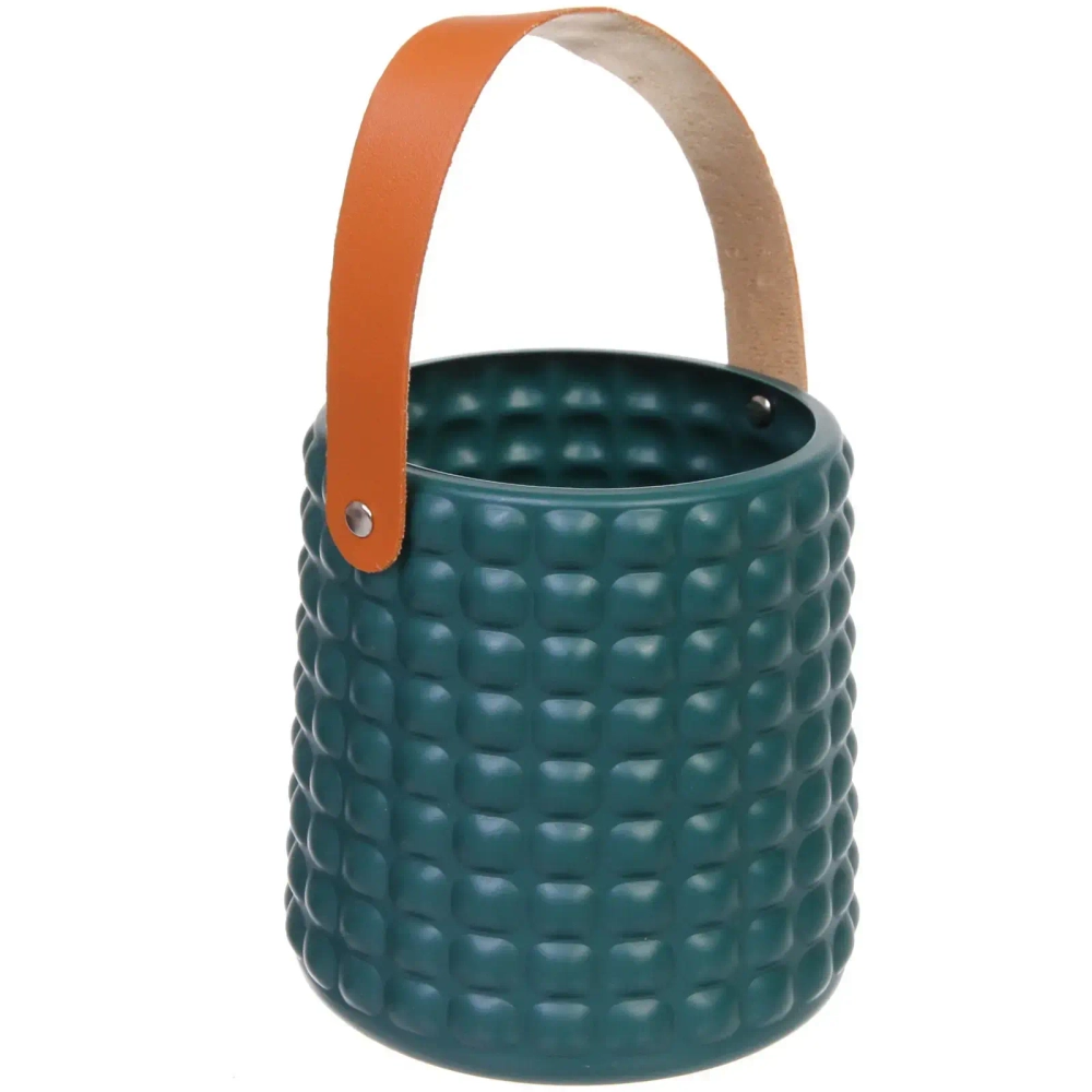 Ваза из пластика «Адель» 14*14,5см клетка, цвет зеленый