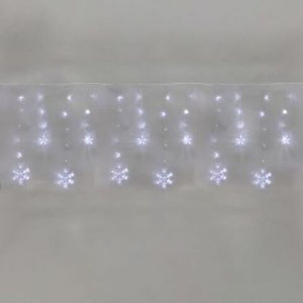 Гирлянда Бахрома со снежинками 2,4х0,9м, 150LED, белый, с контроллером 8 режимов, 230В NEON-NIGHT