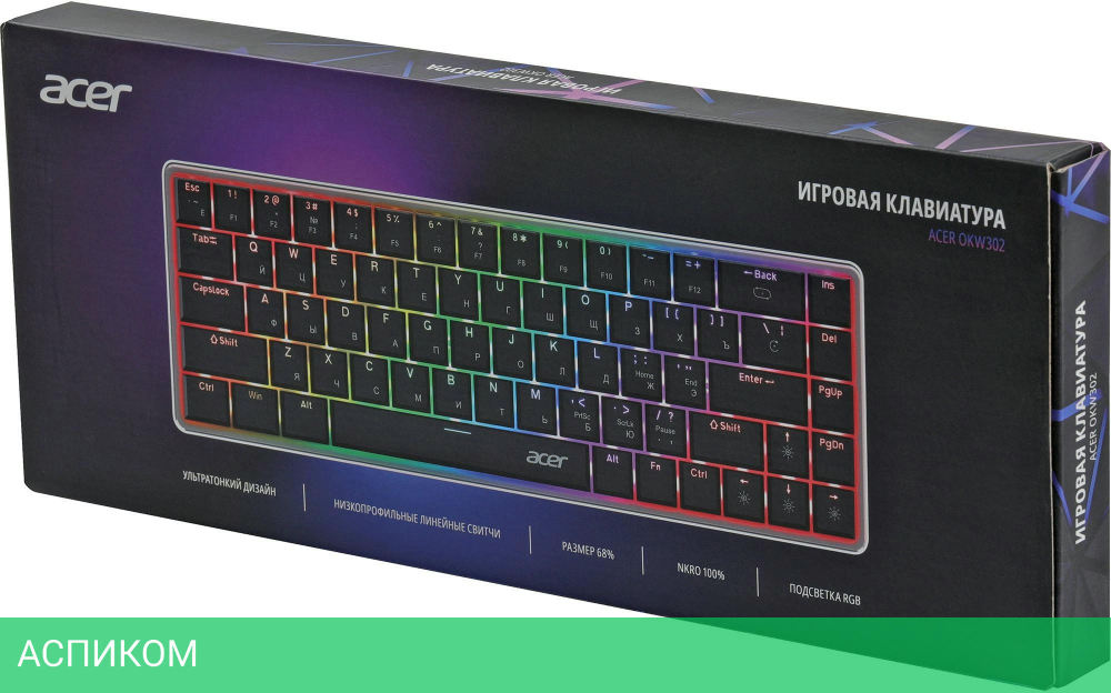 Клавиатура Acer OKW302 серебристый (ZL.KBDCC.01C)