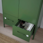 Шкаф с дверцами и ящиками - IKEA IDÅSEN/IDASEN/ИДОСЕН ИКЕА, 119х47х80 см, зеленый