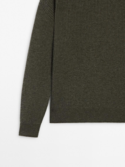 Massimo Dutti Свитер из 100% кашемира, зеленоватый