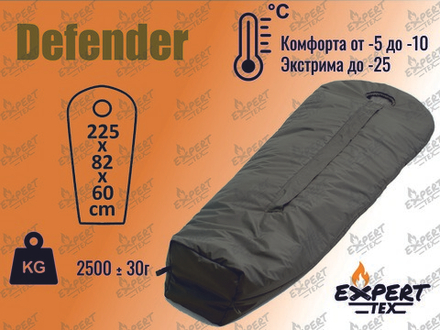 Спальный мешок Defender Expert-TEX -25c