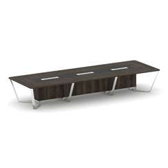 Steel Meet Стол переговорный прямоугольный MMK-PR.B.SP-16 Дуб Мали/Графит Глянец/Нержавеющая Сталь/Х