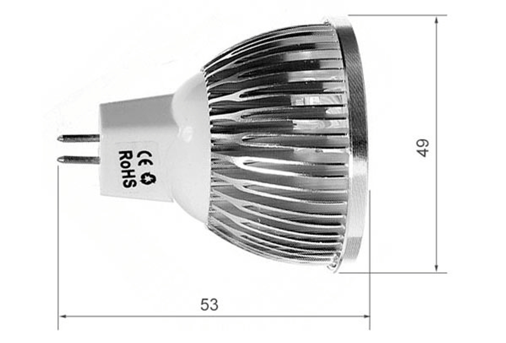 Лампа УФ светодиодная 3W 12V R50 GU5.3