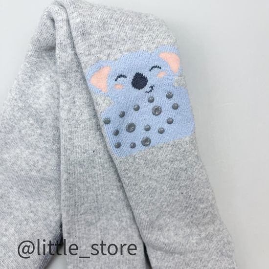 Колготки махровые "Зверек", со стоперами, Серые