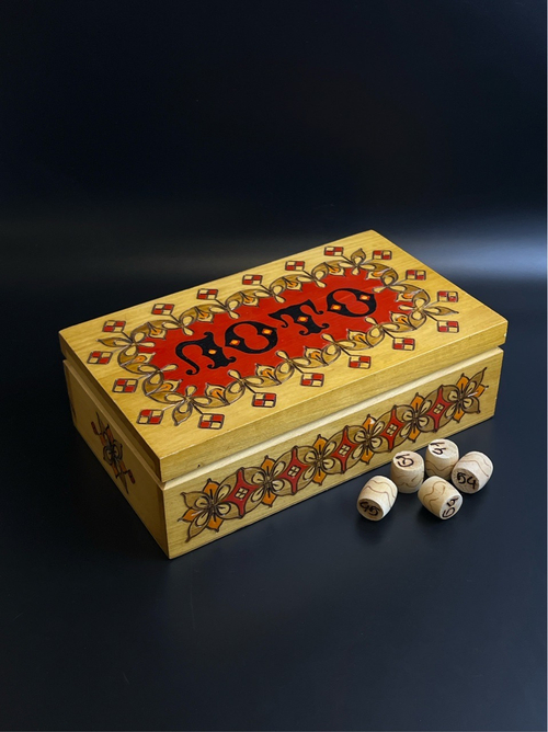 Русское Лото в деревянной коробке. Настольная игра СССР