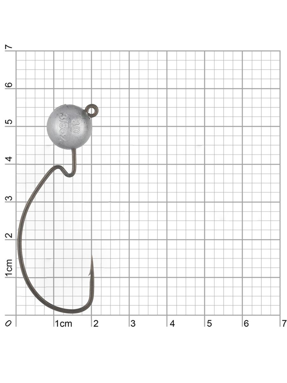 Джиг-головка для рыбалки BKK на офсетном крючке Silent Chaser - 1X - EWG Round Head, размер крючка 3/0, вес 10,5г, 3 шт.