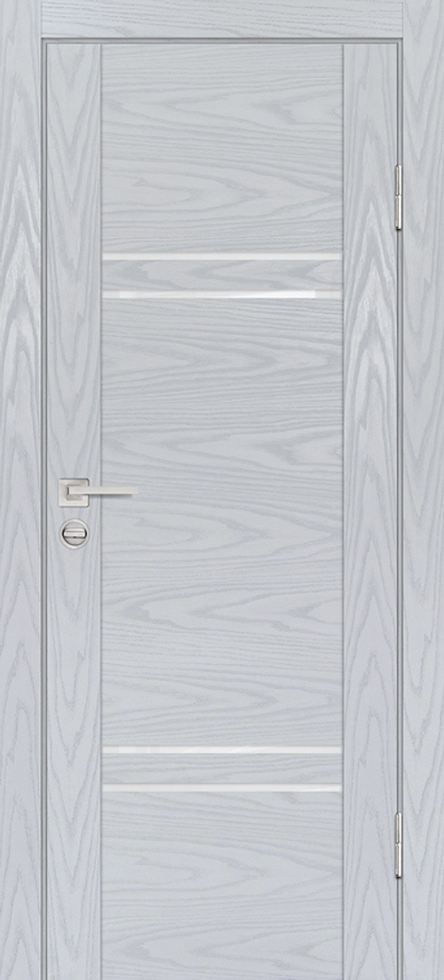 Дверь PSM-5 / Цвет Дуб скай серый / белоснежный лакобель / Двери PROFILO PORTE