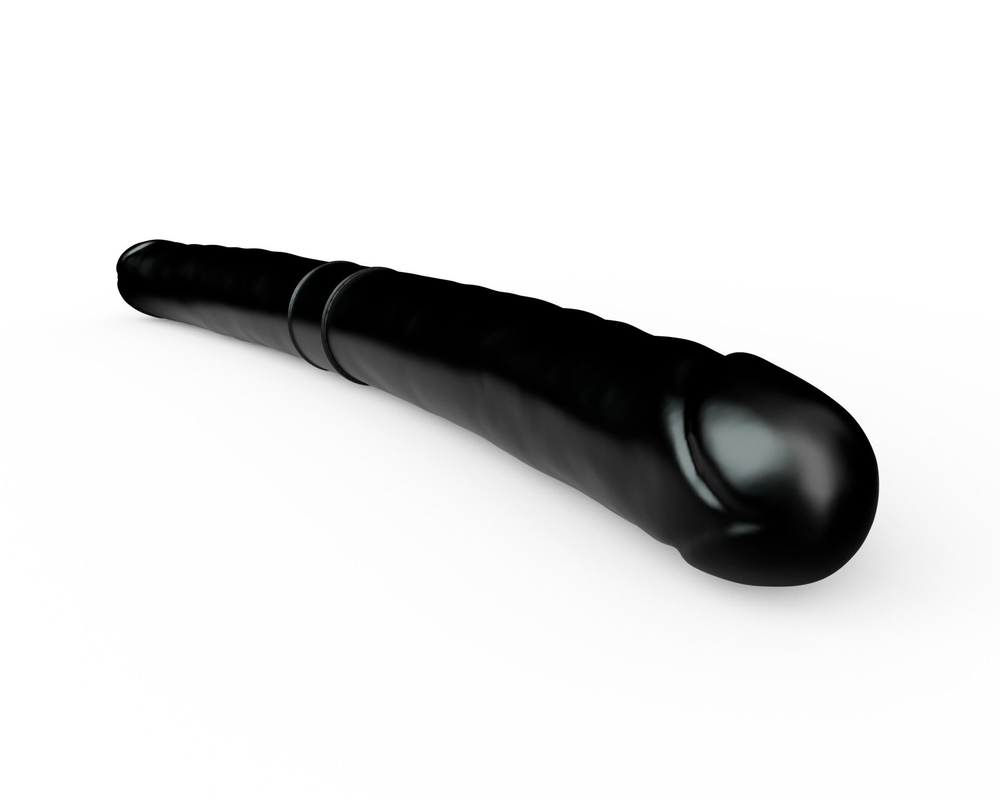 Черный двусторонний фаллоимитатор - 44 см. (Цвет: черный)