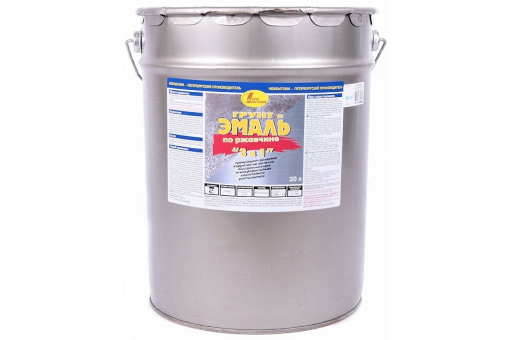 Грунт-эмаль на ржавчину 3 в 1 Новбытхим красная 20 л