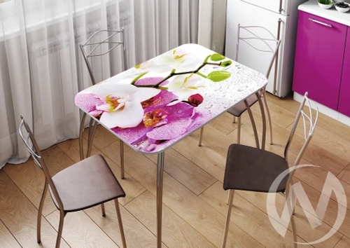 Стол кухонный прямоугольный 1000*670 (Орхидея сиреневая)