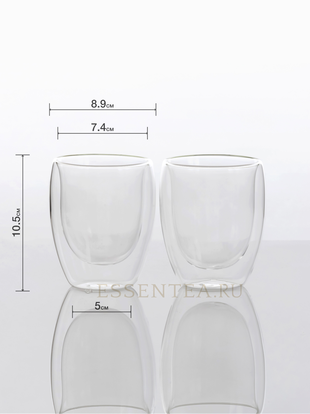 Чашка из боросиликатного стекла с двойными стенками 300 мл