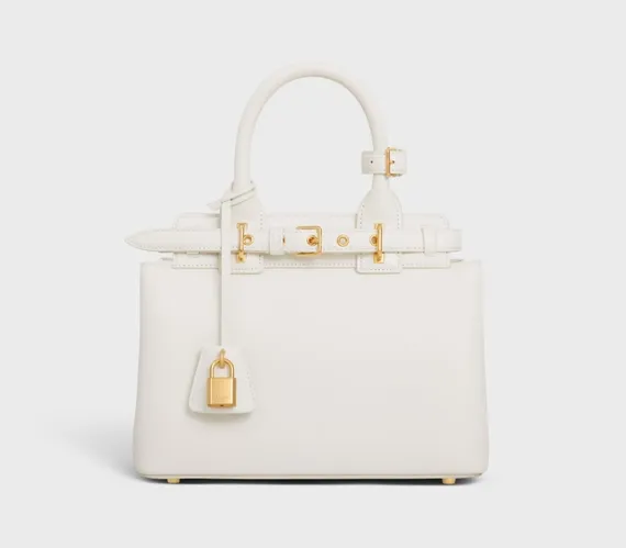 Сумки CELINE TEEN CONTI из натуральной телячьей кожи белая