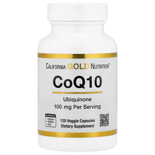 California Gold Nutrition, коэнзим Q10, убихинон класса USP, 100 мг, 120 растительных капсул