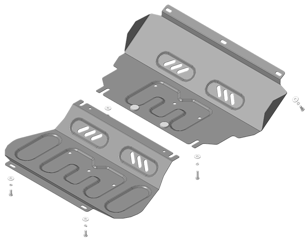 Защита стальная двигателя, Радиатора и переднего дифференциала для Mitsubishi L200 Motodor.71302