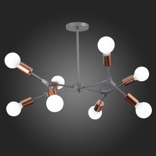 SLE106403-08 Светильник потолочный Серый, Розовое золото E27 8*60W PALARE