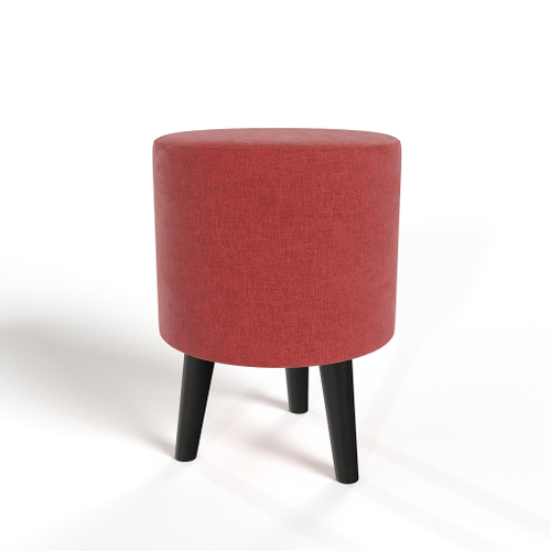 Пуф круглый на трёх высоких ножках Фантазёр D-8 (Красный) в офис, дом, салон красоты, прихожая, гостиная, на кухню, в кафе, в зону ожидания, в коридор, к туалетному столику. Банкетка, подставка.