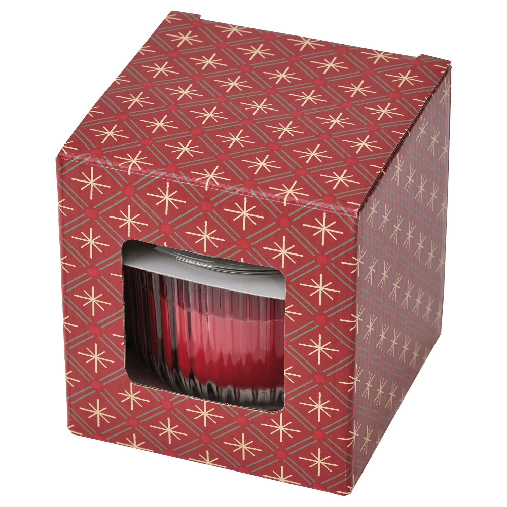 Свеча ароматическая IKEA VINTERFINT (ВИНТЕРФИНТ), Корица и сахар, Красный, 20 часов