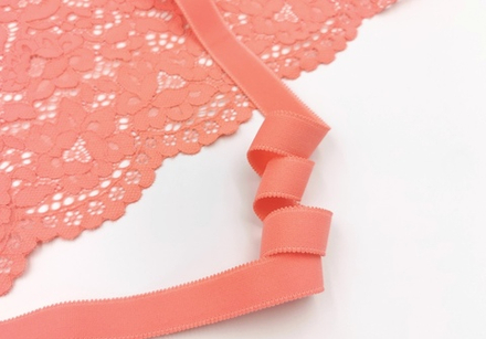 _Бретелечная резинка, с фестонами, Lauma, 20мм, коралловый, (Арт: BR612/20-2935), м