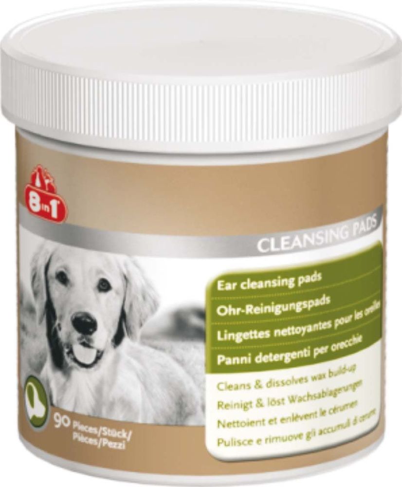 8in1 Очищающие диски д/ушей Ear cleansing pads (90 шт.), для собак и кошек, удаляют загрязнения и серные выделения 8in1 Очищающие диски д/ушей Ear cleansing pads (90 шт.), для собак и кошек, удаляют загрязнения и серные выделения