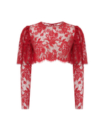 Топ укороченный из кружева с рукавами