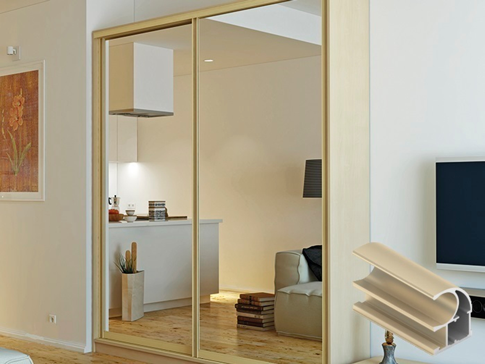 Дверь-купе 2650*800 мм, золото матовое, форма ручки-С