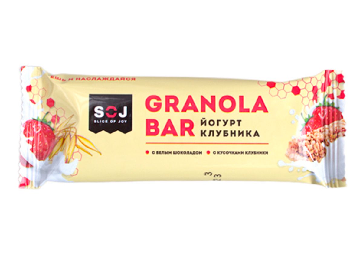 Злаковый батончик Granola Bar со вкусом йогурта и клубники, 40г